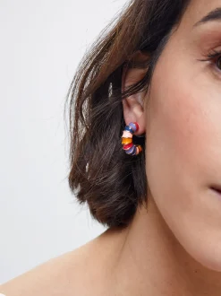 Enamel Hoop Earrings|Parfois Online