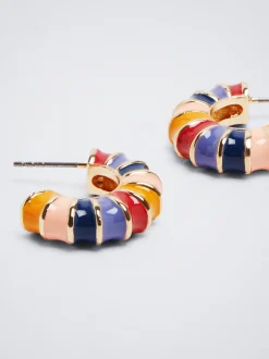 Enamel Hoop Earrings|Parfois Online