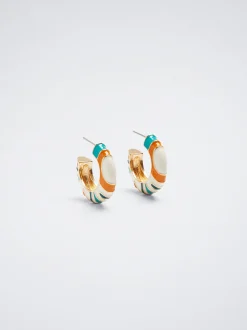 Enamel Hoop Earrings|Parfois Shop