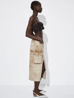 Faded Denim Cargo Skirt|Parfois Outlet