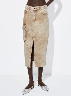 Faded Denim Cargo Skirt|Parfois Outlet