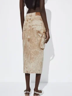 Faded Denim Cargo Skirt|Parfois Outlet