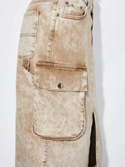 Faded Denim Cargo Skirt|Parfois Outlet