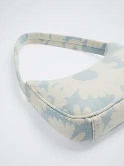 Floral Print Denim Shoulder Bag|Parfois Clearance