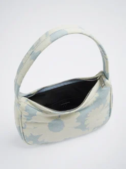 Floral Print Denim Shoulder Bag|Parfois Clearance