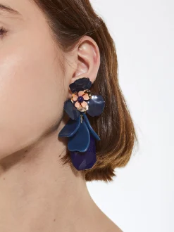 Flower Earrings With Semiprecious Stone|Parfois Fashion