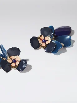 Flower Earrings With Semiprecious Stone|Parfois Fashion