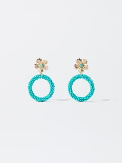 Flower Earrings With Stone|Parfois Sale