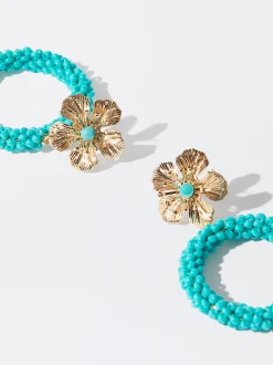 Flower Earrings With Stone|Parfois Sale