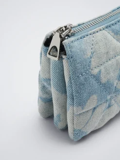 Flower Print Denim Coin Purse|Parfois Shop