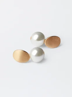 Golden Earrings With Pearls|Parfois Best