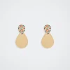 Golden Earrings With Zirconia|Parfois Flash Sale