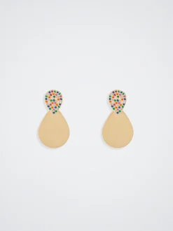 Golden Earrings With Zirconia|Parfois Flash Sale