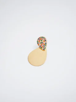 Golden Earrings With Zirconia|Parfois Flash Sale