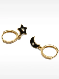 Golden Hoop Earrings With Zirconia|Parfois Shop