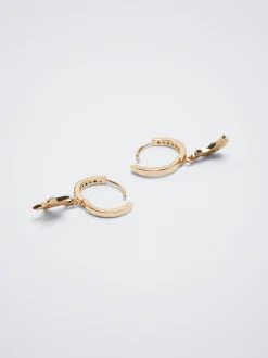 Golden Hoop Earrings With Zirconia|Parfois Shop