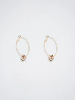 Hoopss With Zirconia And Charms|Parfois Store