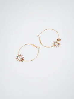 Hoopss With Zirconia And Charms|Parfois Store