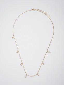 Necklace With Pearl And Moon|Parfois Flash Sale
