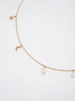 Necklace With Pearl And Moon|Parfois Flash Sale