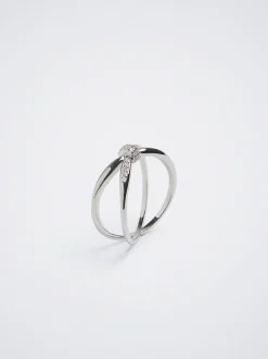 Golden Ring With Zirconia|Parfois Outlet