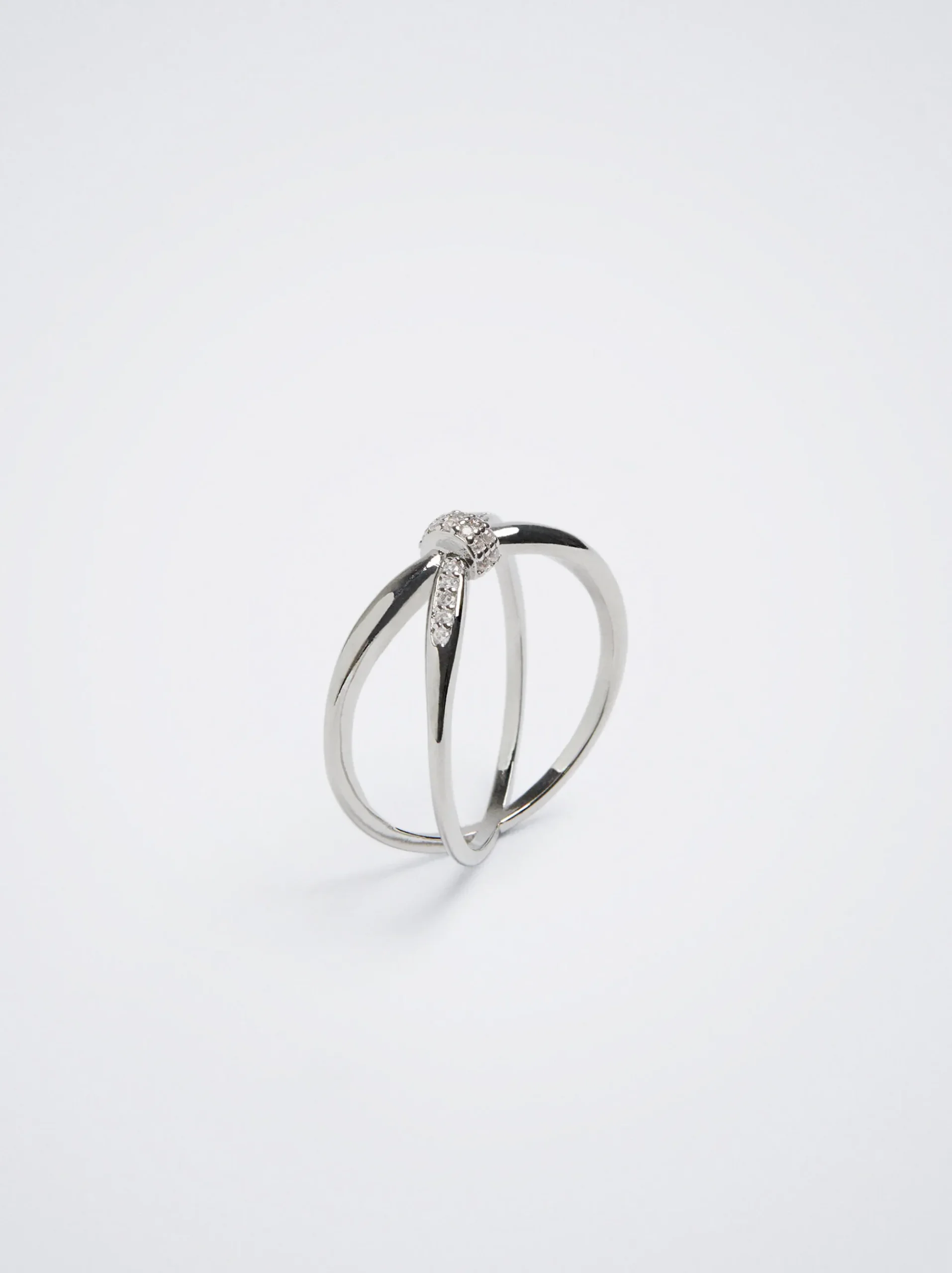 Golden Ring With Zirconia|Parfois Outlet