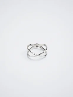 Golden Ring With Zirconia|Parfois Outlet