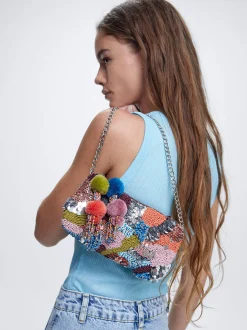 Handbag With Beads And Sequins|Parfois Clearance