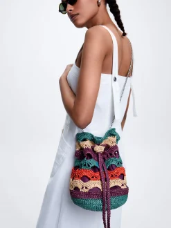 Handmade Straw-Effect Bucket Bag|Parfois Discount