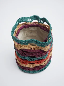 Handmade Straw-Effect Bucket Bag|Parfois Discount