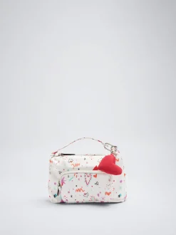 Heart Print Nylon Toiletry Bag|Parfois Store