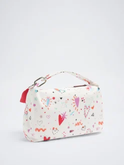 Heart Print Nylon Toiletry Bag|Parfois Store