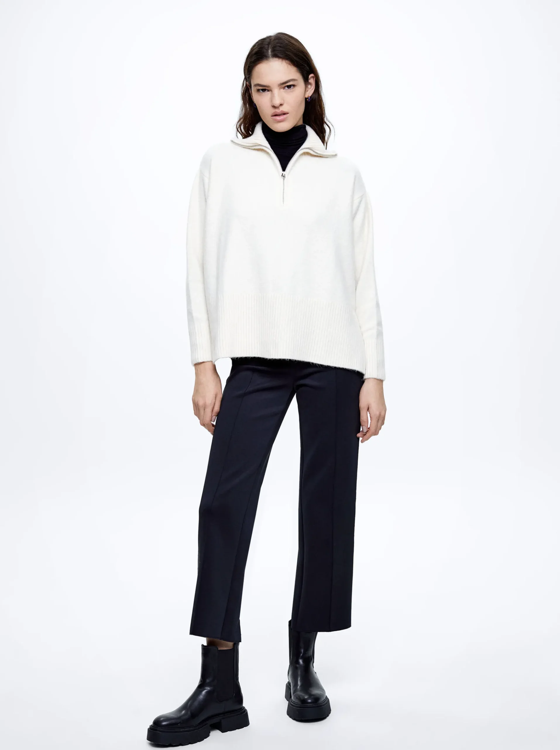 High-Neck Knit Sweater|Parfois Fashion
