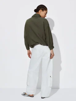 High-Neck Lyocell Hoodie|Parfois Clearance