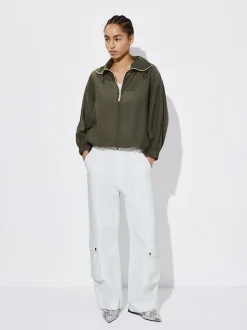 High-Neck Lyocell Hoodie|Parfois Clearance