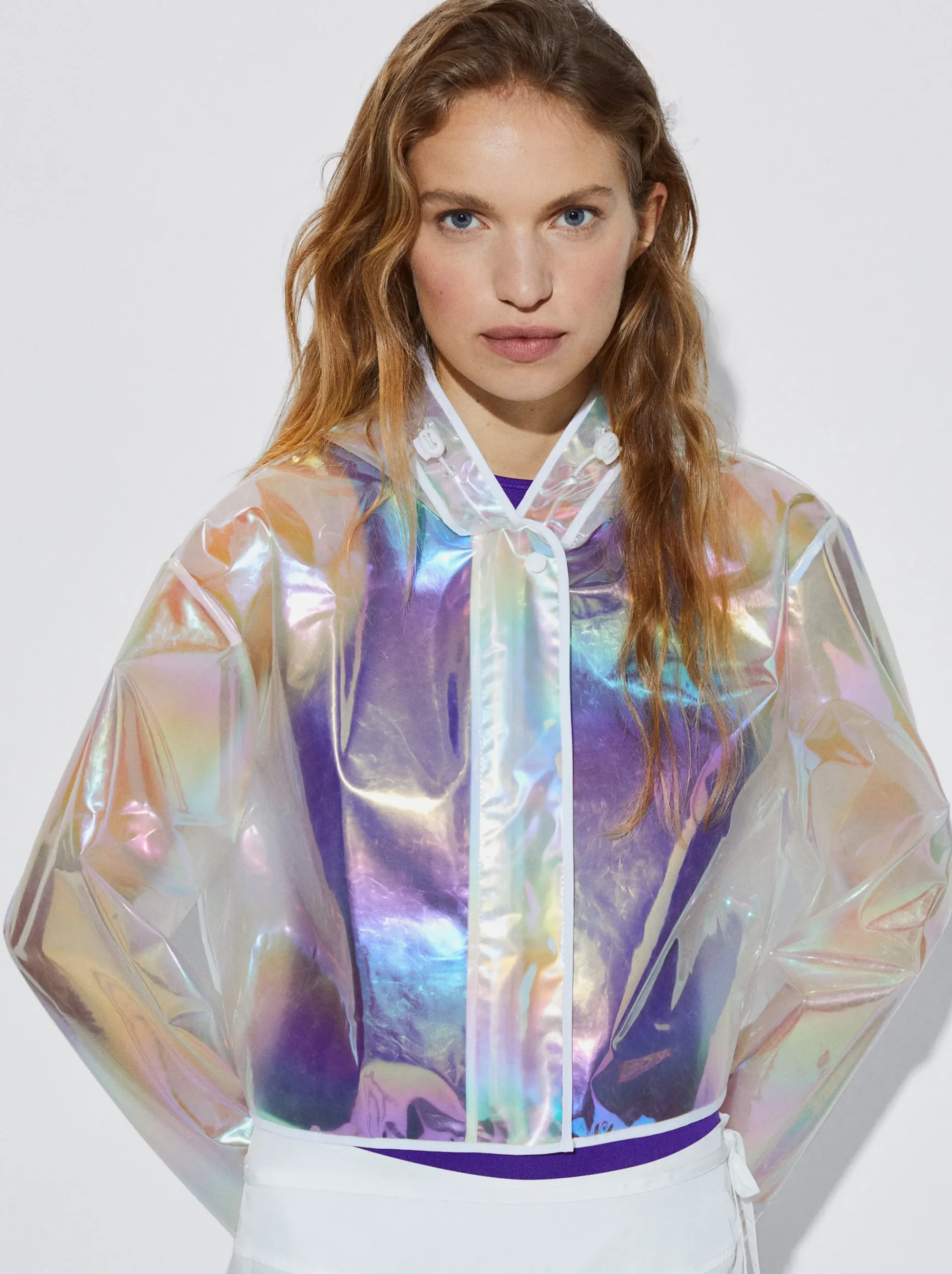 Holographic Cropped Coat|Parfois Best