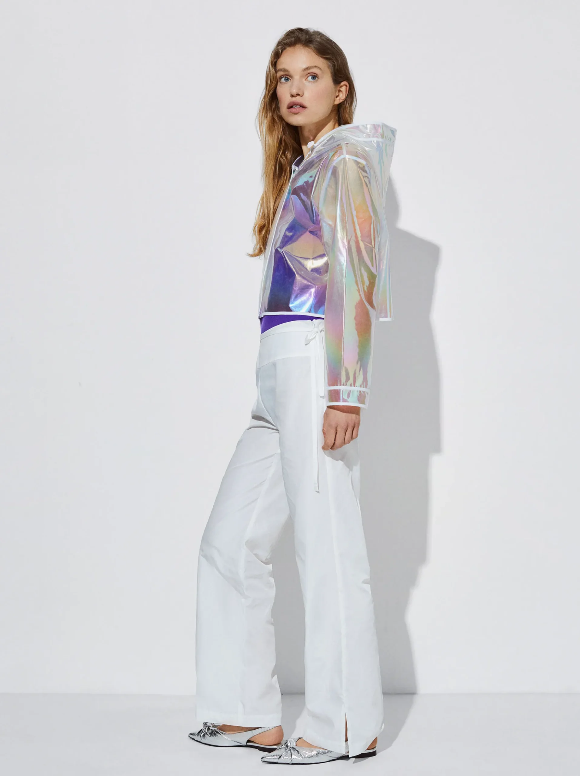 Holographic Cropped Coat|Parfois Best