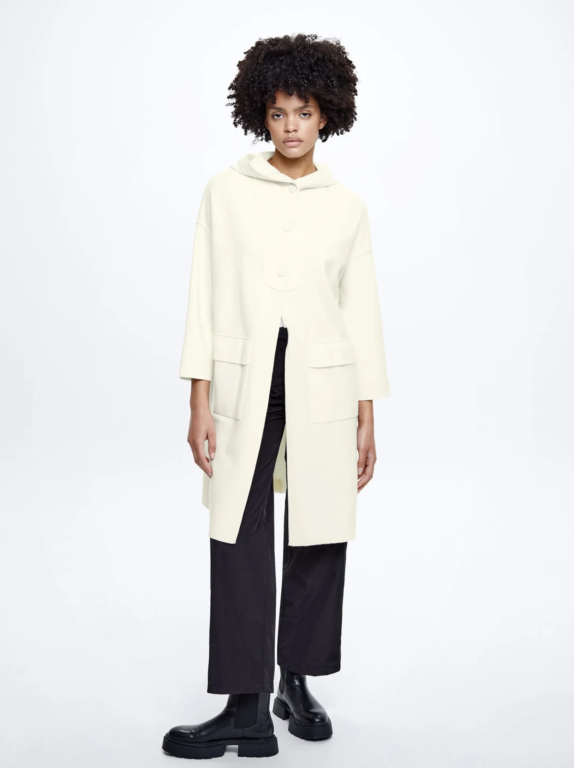 Hooded Knit Coat|Parfois Fashion