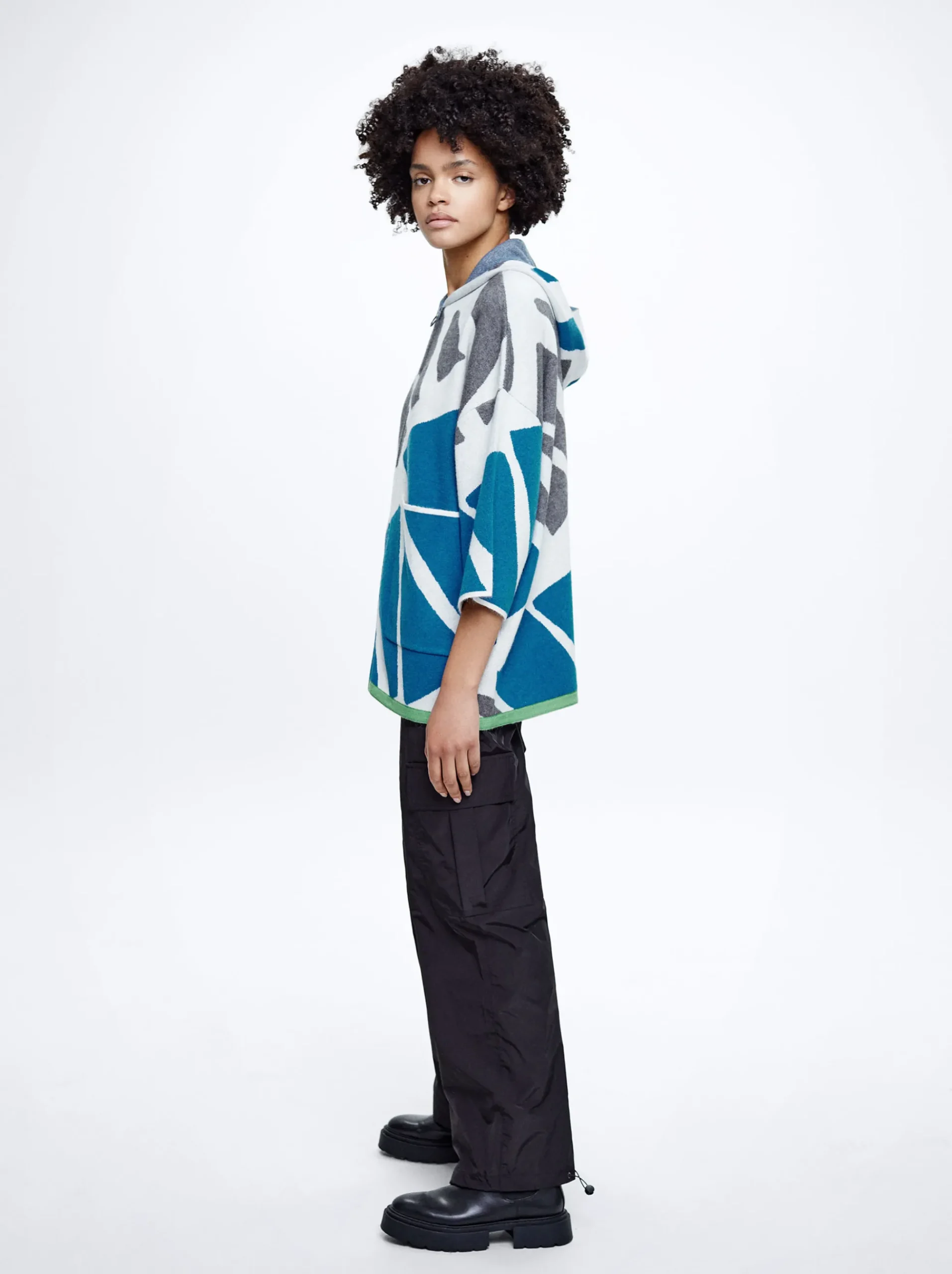 Hooded Knit Poncho|Parfois Clearance
