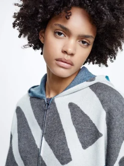 Hooded Knit Poncho|Parfois Clearance