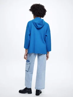Hooded Knit Poncho|Parfois Sale