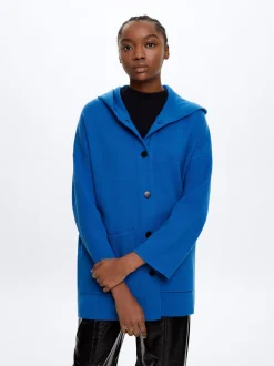 Hooded Knit Poncho|Parfois Sale