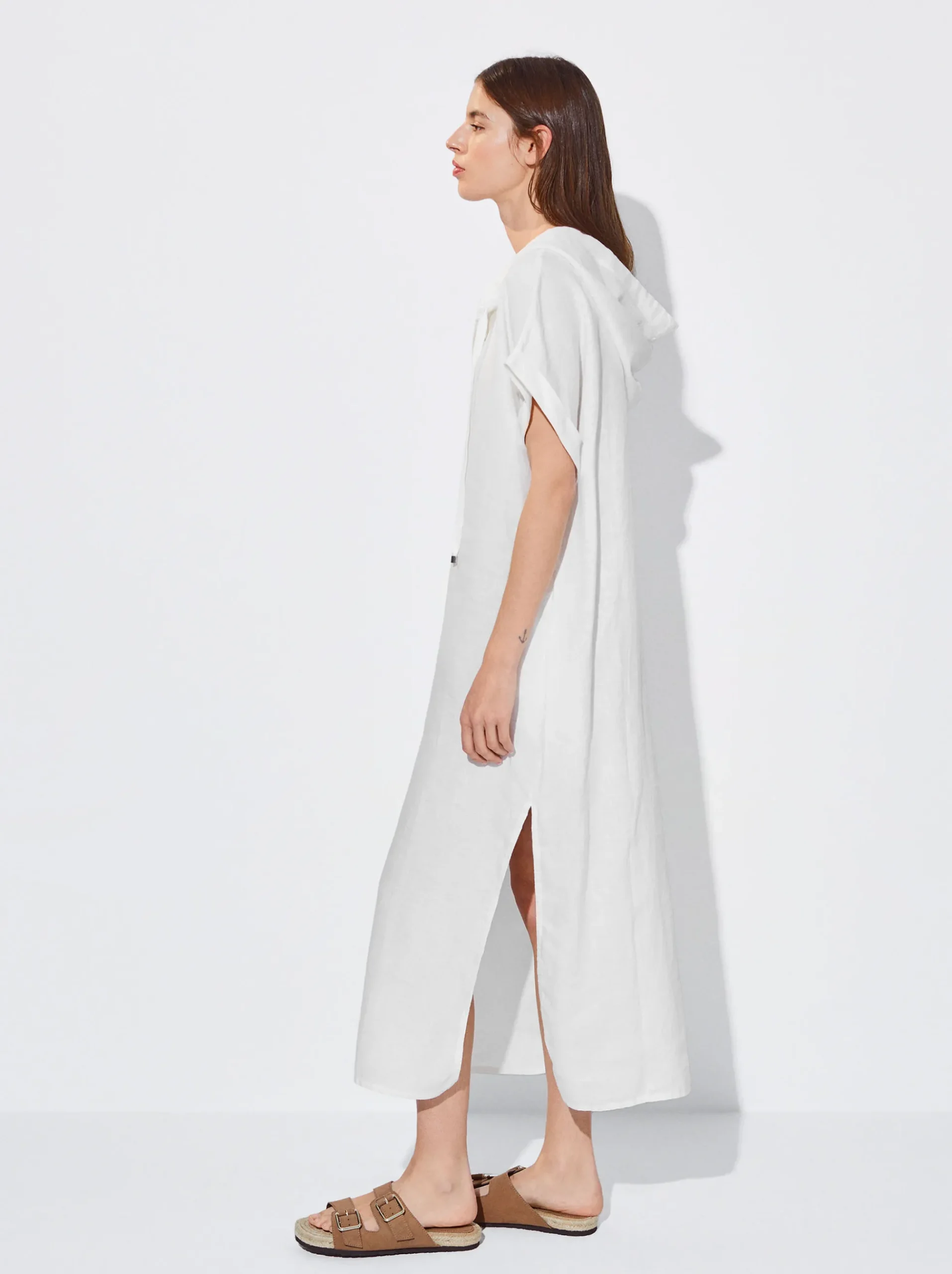 Hooded Linen Dress|Parfois Outlet
