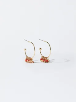 Hoop Earrings With Beads|Parfois Outlet