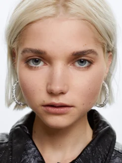Hoop Earrings With Crystals|Parfois Discount