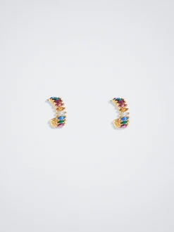 Hoop Earrings With Crystals|Parfois Store