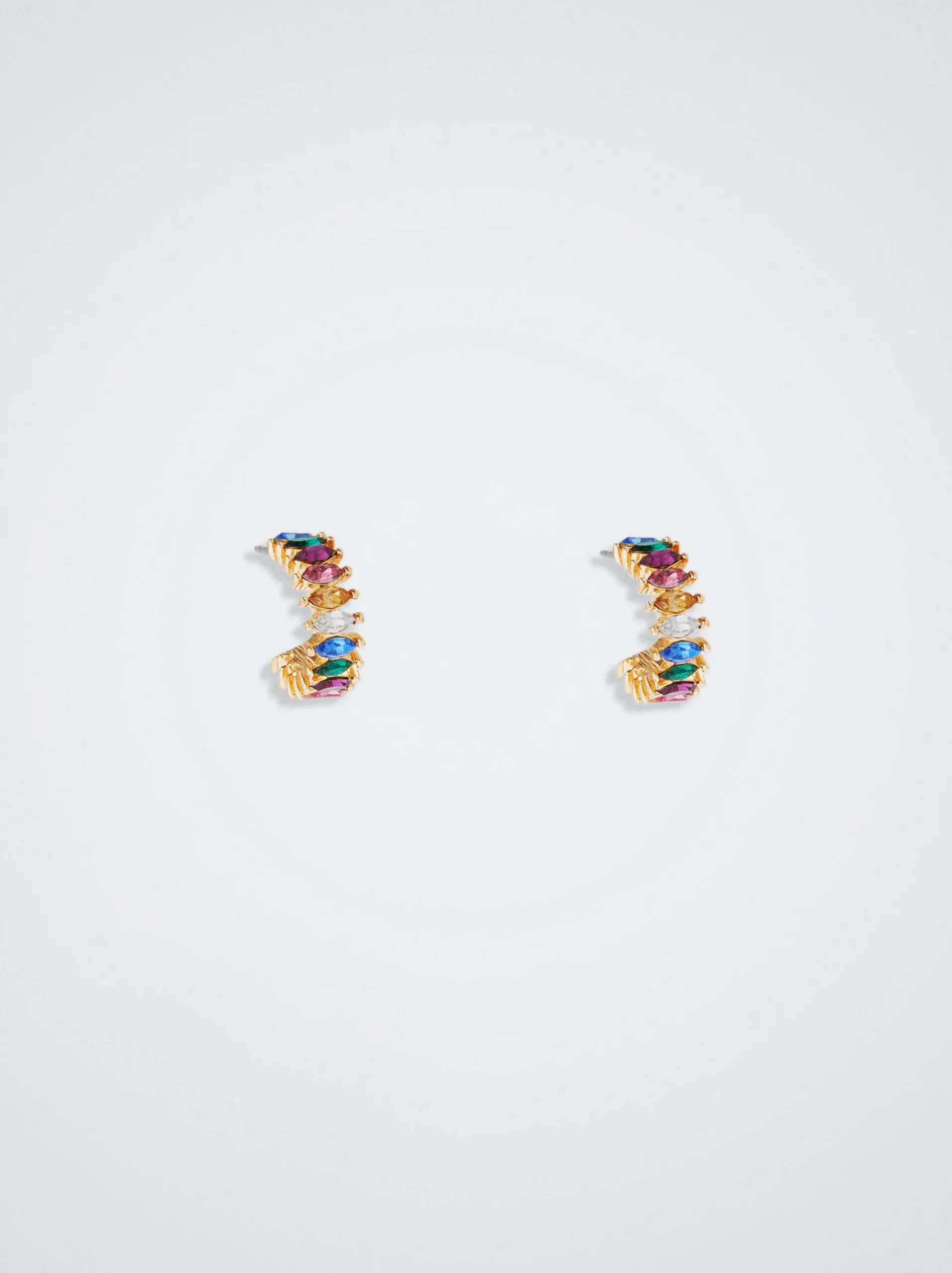 Hoop Earrings With Crystals|Parfois Store