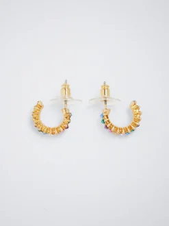 Hoop Earrings With Crystals|Parfois Store