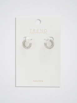 Hoop Earrings With Crystals|Parfois Store