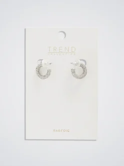 Hoop Earrings With Crystals|Parfois Cheap